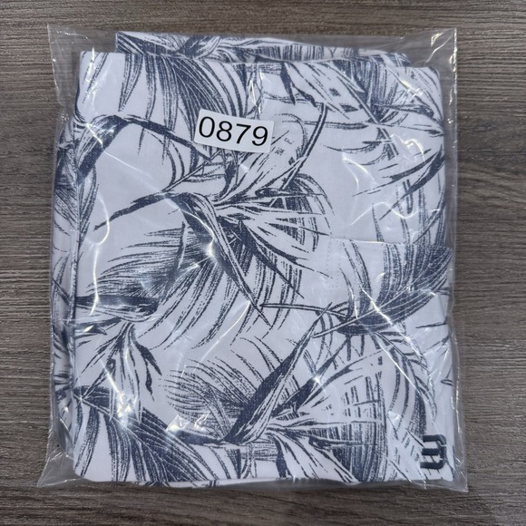 Travis Mathew Mens Polo Shirt Large Floral Leaf Pattern Short Sleeve Golfing - Picture 7 of 7